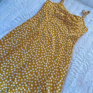 Yellow floral print dress. Size:Small